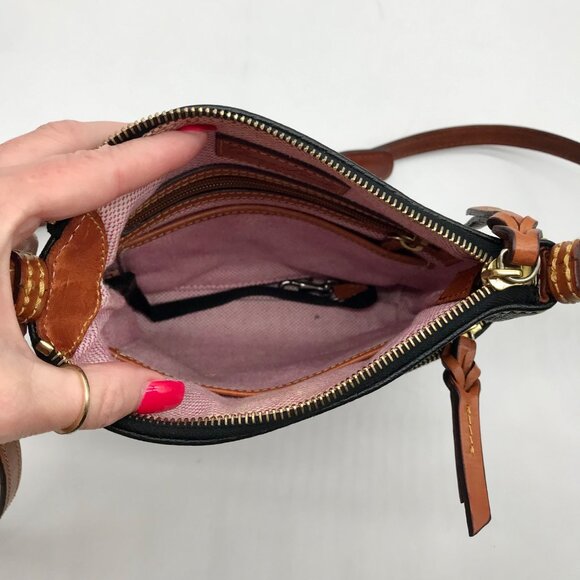 Dooney & Bourke Black Pebbled Grain Leather Dillen Crossbody Bag - Picture 10 of 11